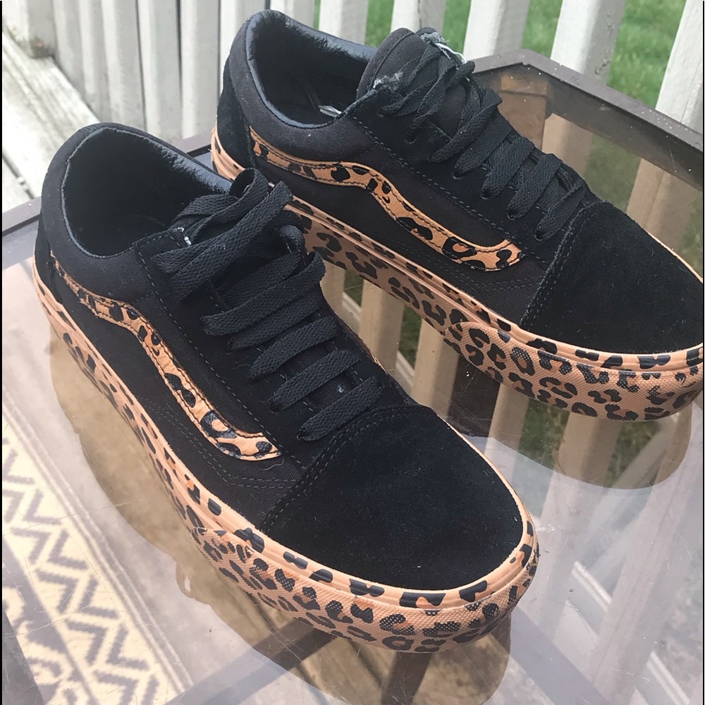 Black Leopard Print vans